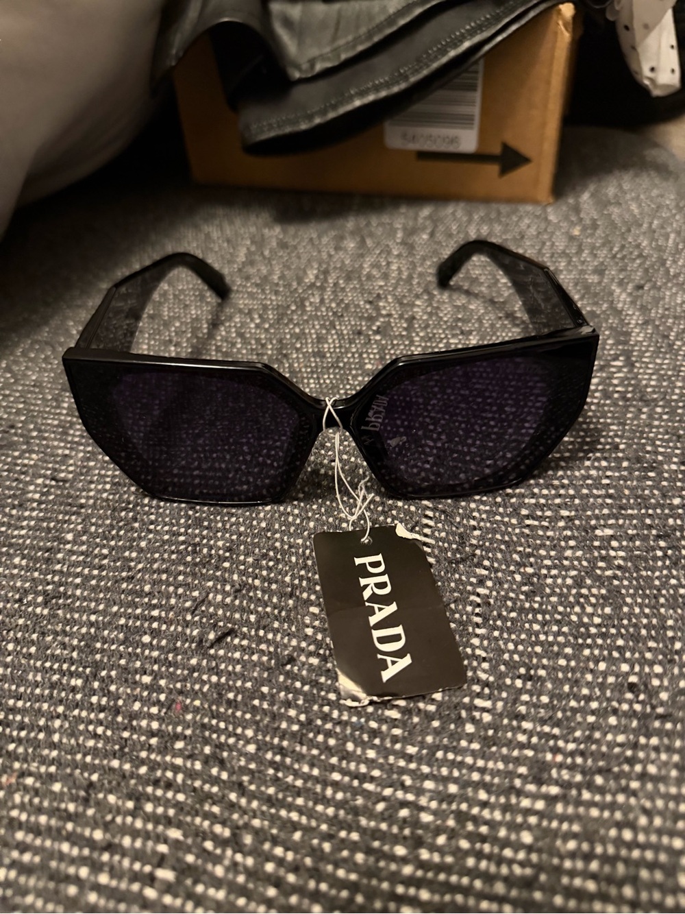 Prada Purple-Tinted Geometric Sunglasses